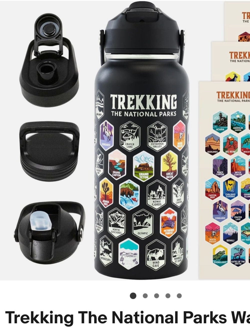Trekking the National Parks Water Bottle - Black, new in box - Picture 3 of 13